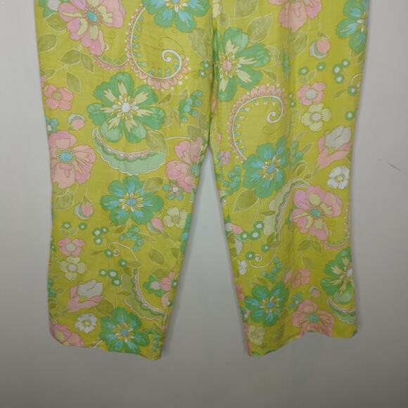 Sigrid Olsen Floral Linen Cropped Pants - Picture 3 of 10